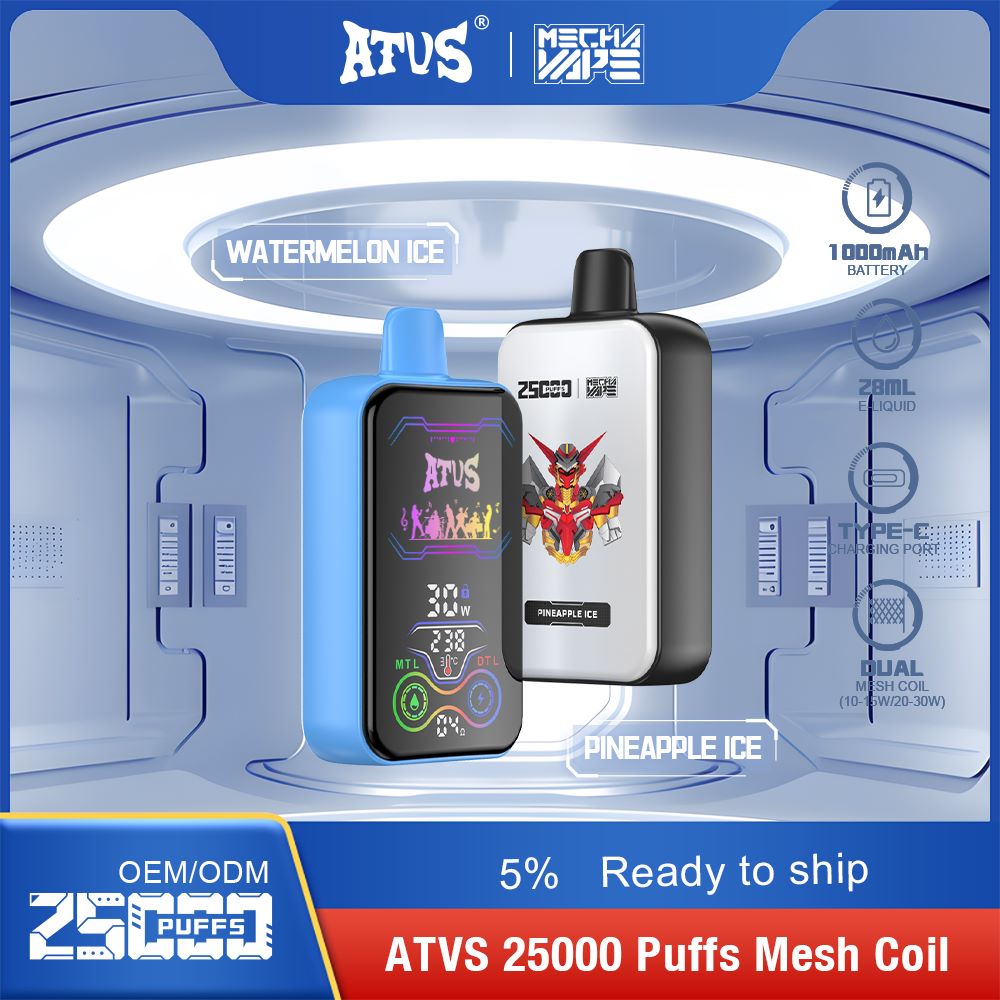 DE022 25000 Puffs Disposable Vape with Full screen rechargeable and adjustable airflow ATVS Vape