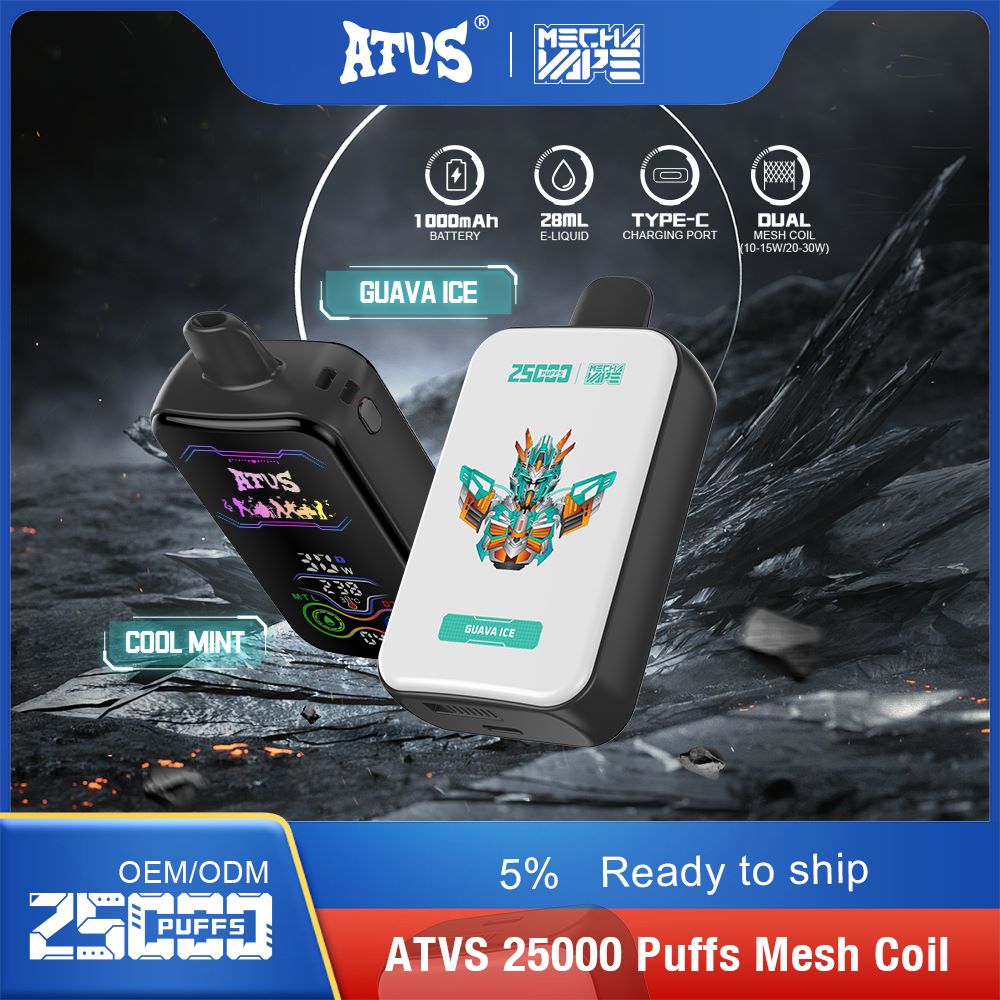 DE022 25000 Puffs Disposable Vape with Full screen rechargeable and adjustable airflow ATVS Vape