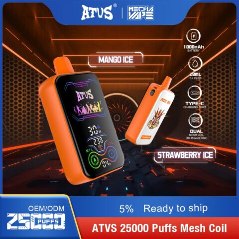 DE022 25000 Puffs Disposable Vape with Full screen rechargeable and adjustable airflow ATVS Vape