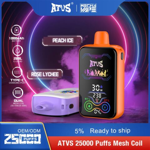 DE022 25000 Puffs Disposable Vape with Full screen rechargeable and adjustable airflow ATVS Vape