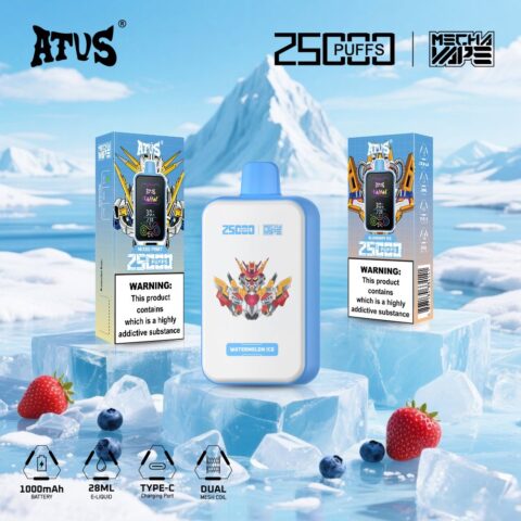 DE022 25000 Puffs Disposable Vape with Full screen rechargeable and adjustable airflow ATVS Vape