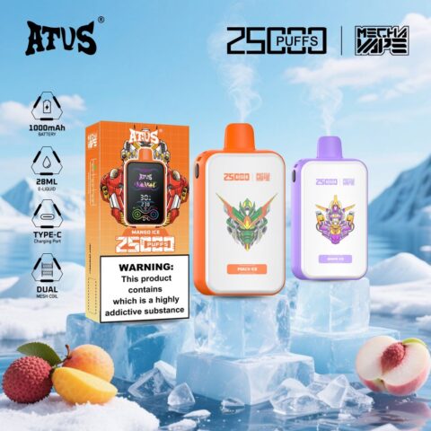 DE022 25000 Puffs Disposable Vape with Full screen rechargeable and adjustable airflow ATVS Vape