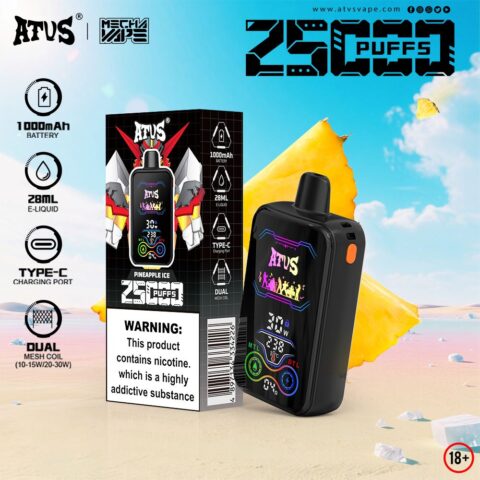 DE022 25000 Puffs Disposable Vape with Full screen rechargeable and adjustable airflow ATVS Vape