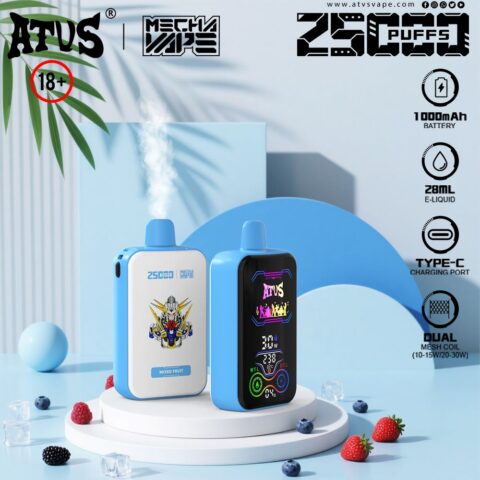 DE022 25000 Puffs Disposable Vape with Full screen rechargeable and adjustable airflow ATVS Vape