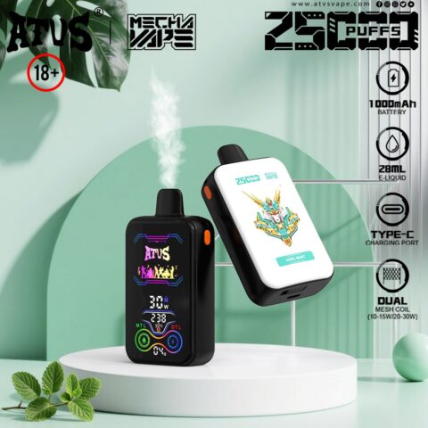 DE022 25000 Puffs Disposable Vape with Full screen rechargeable and adjustable airflow ATVS Vape