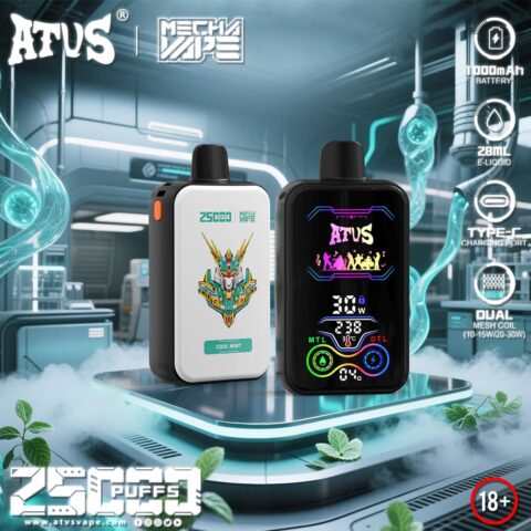 DE022 25000 Puffs Disposable Vape with Full screen rechargeable and adjustable airflow ATVS Vape