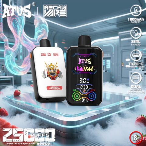 DE022 25000 Puffs Disposable Vape with Full screen rechargeable and adjustable airflow ATVS Vape