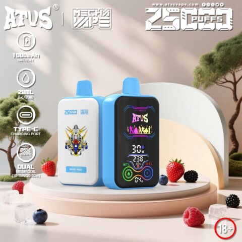 DE022 25000 Puffs Disposable Vape with Full screen rechargeable and adjustable airflow ATVS Vape