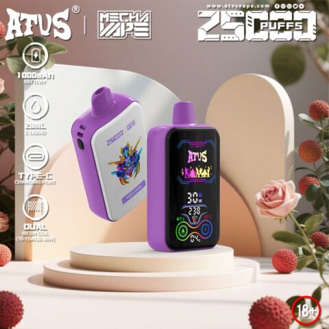 DE022 25000 Puffs Disposable Vape with Full screen rechargeable and adjustable airflow ATVS Vape