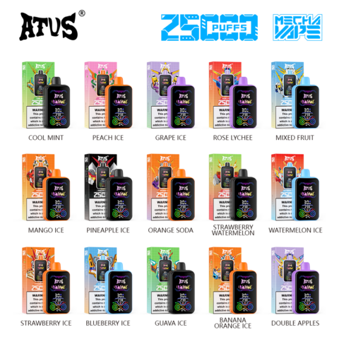 DE022 25000 Puffs Disposable Vape with Full screen rechargeable and adjustable airflow ATVS Vape