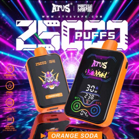 DE022 25000 Puffs Disposable Vape with Full screen rechargeable and adjustable airflow ATVS Vape