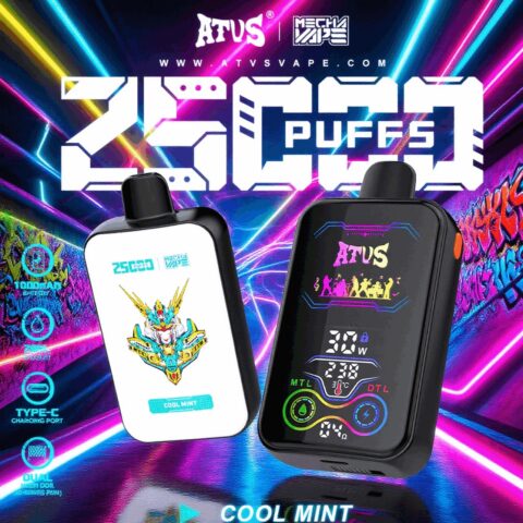 DE022 25000 Puffs Disposable Vape with Full screen rechargeable and adjustable airflow ATVS Vape