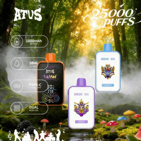 DE022 25000 Puffs Disposable Vape with Full screen rechargeable and adjustable airflow ATVS Vape