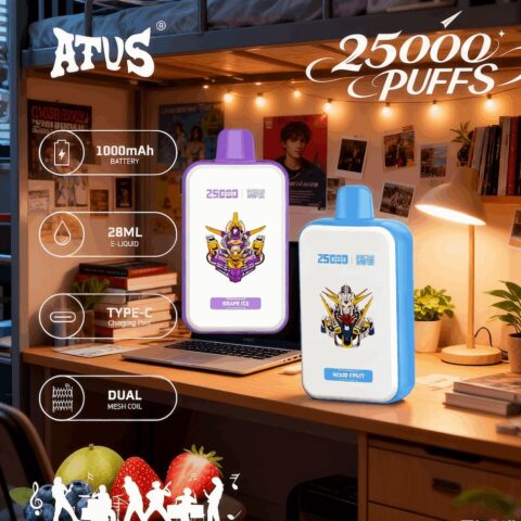 DE022 25000 Puffs Disposable Vape with Full screen rechargeable and adjustable airflow ATVS Vape