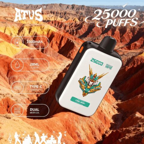 DE022 25000 Puffs Disposable Vape with Full screen rechargeable and adjustable airflow ATVS Vape