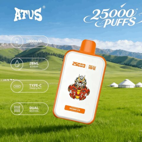 DE022 25000 Puffs Disposable Vape with Full screen rechargeable and adjustable airflow ATVS Vape