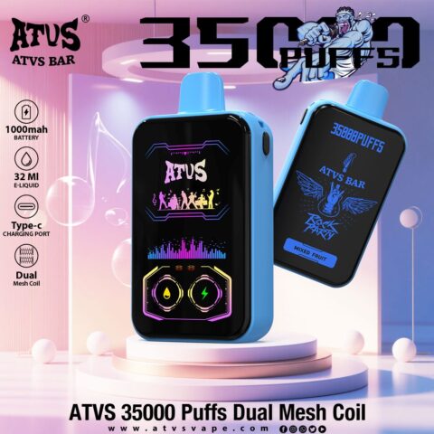 DE022 35000 Puffs Disposable Vape with Full screen rechargeable and adjustable airflow ATVS Vape