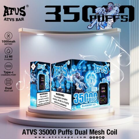 DE022 35000 Puffs Disposable Vape with Full screen rechargeable and adjustable airflow ATVS Vape