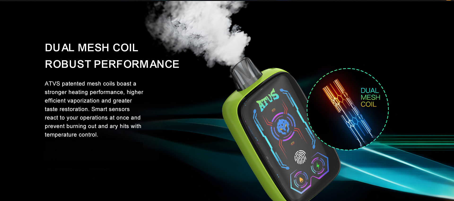 DE023 40000 Puffs Disposable Vape with Full screen rechargeable and adjustable airflow ATVS Vape