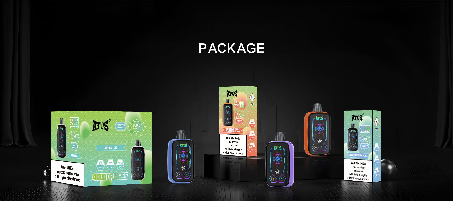 DE023 40000 Puffs Disposable Vape with Full screen rechargeable and adjustable airflow ATVS Vape