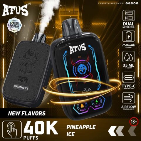 DE023 40000 Puffs Disposable Vape with Full screen rechargeable and adjustable airflow ATVS Vape