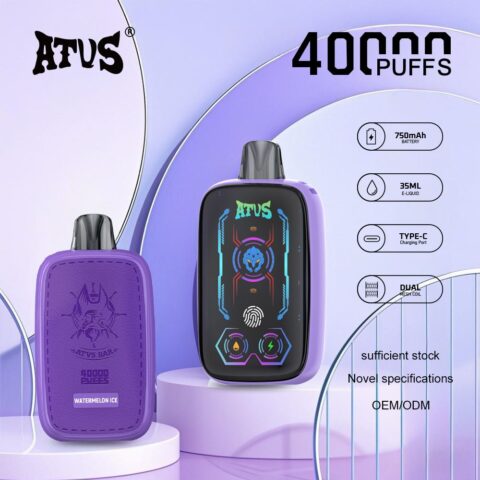 DE023 40000 Puffs Disposable Vape with Full screen rechargeable and adjustable airflow ATVS Vape