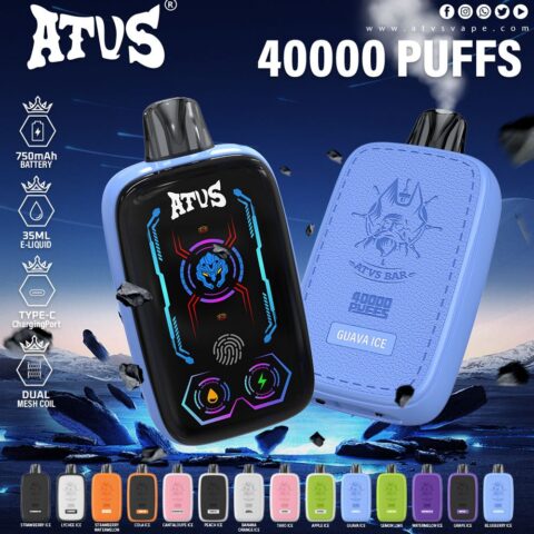 DE023 40000 Puffs Disposable Vape with Full screen rechargeable and adjustable airflow ATVS Vape