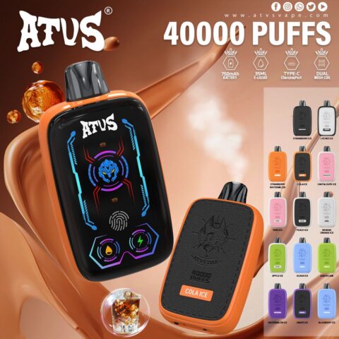 DE023 40000 Puffs Disposable Vape with Full screen rechargeable and adjustable airflow ATVS Vape