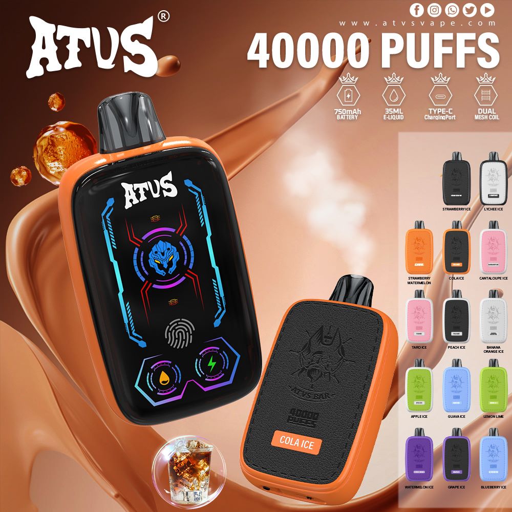DE023 40000 Puffs Disposable Vape with Full screen rechargeable and adjustable airflow ATVS Vape