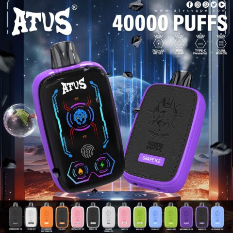 DE023 40000 Puffs Disposable Vape with Full screen rechargeable and adjustable airflow ATVS Vape