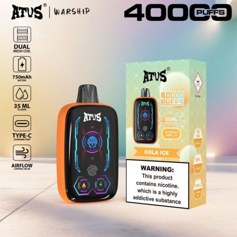 DE023 40000 Puffs Disposable Vape with Full screen rechargeable and adjustable airflow ATVS Vape