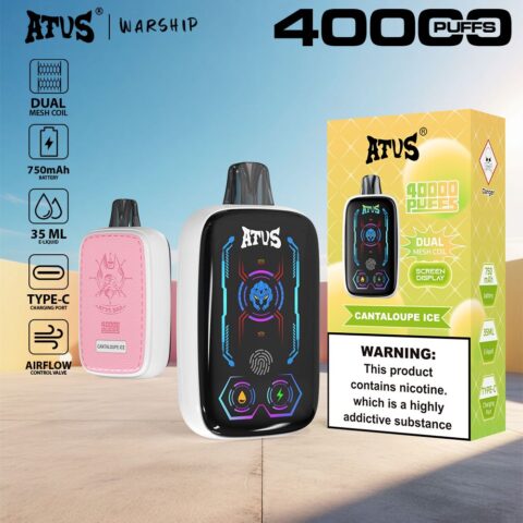 DE023 40000 Puffs Disposable Vape with Full screen rechargeable and adjustable airflow ATVS Vape