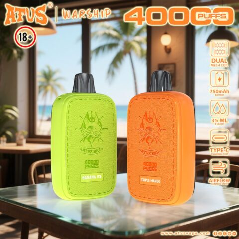 DE023 40000 Puffs Disposable Vape with Full screen rechargeable and adjustable airflow ATVS Vape