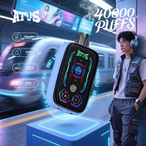 DE023 40000 Puffs Disposable Vape with Full screen rechargeable and adjustable airflow ATVS Vape