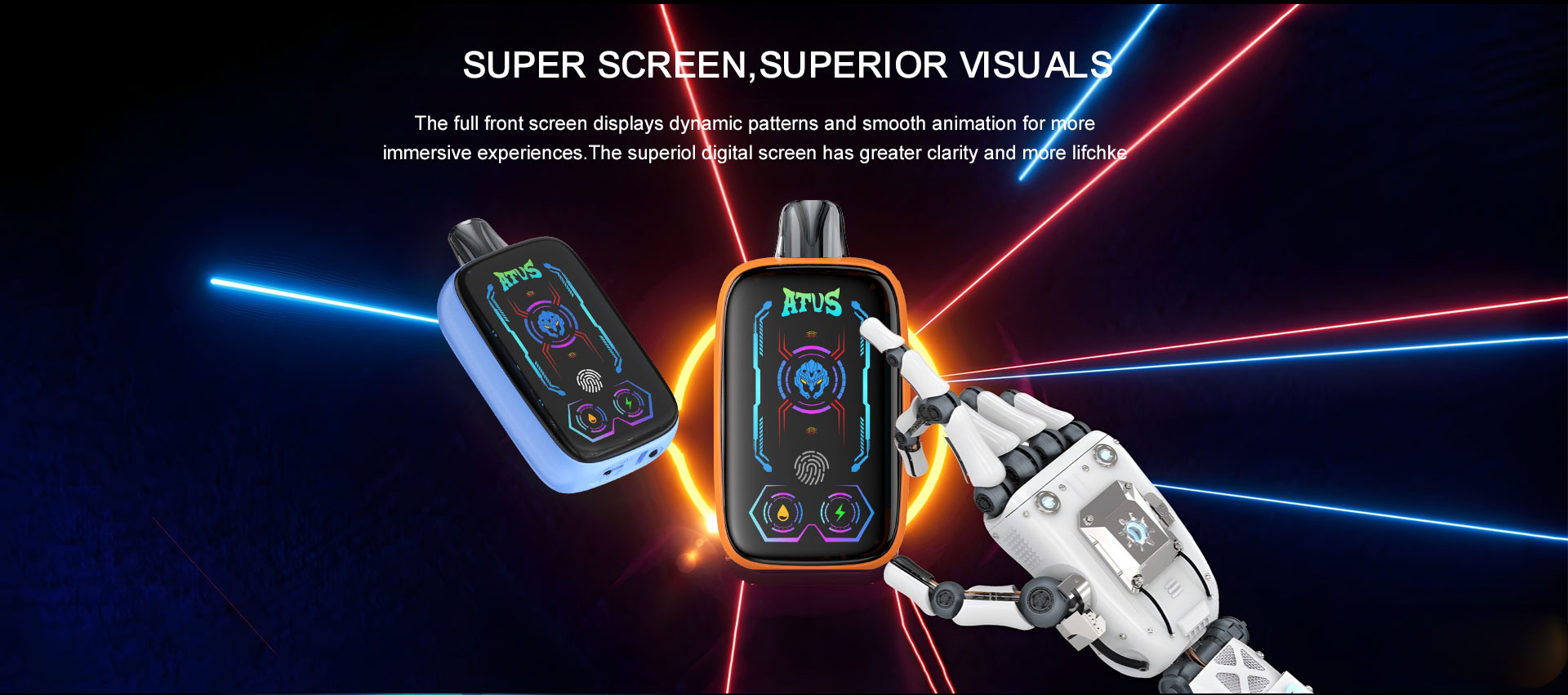 DE023 40000 Puffs Disposable Vape with Full screen rechargeable and adjustable airflow ATVS Vape