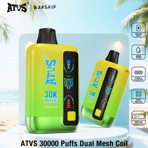DE026 30000 Puffs Disposable Vape with LED display screen and adjustable airflow ATVS Vape
