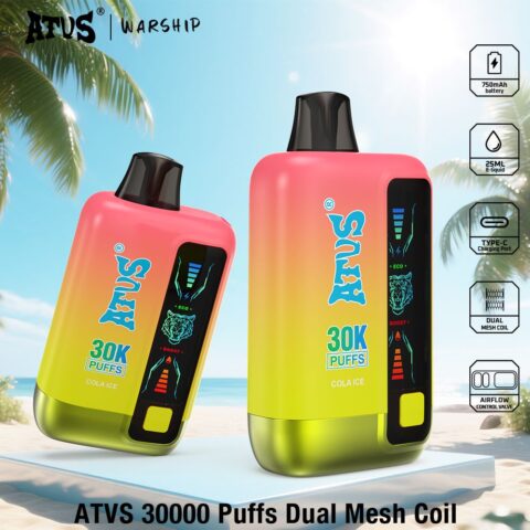 DE026 30000 Puffs Disposable Vape with LED display screen and adjustable airflow ATVS Vape
