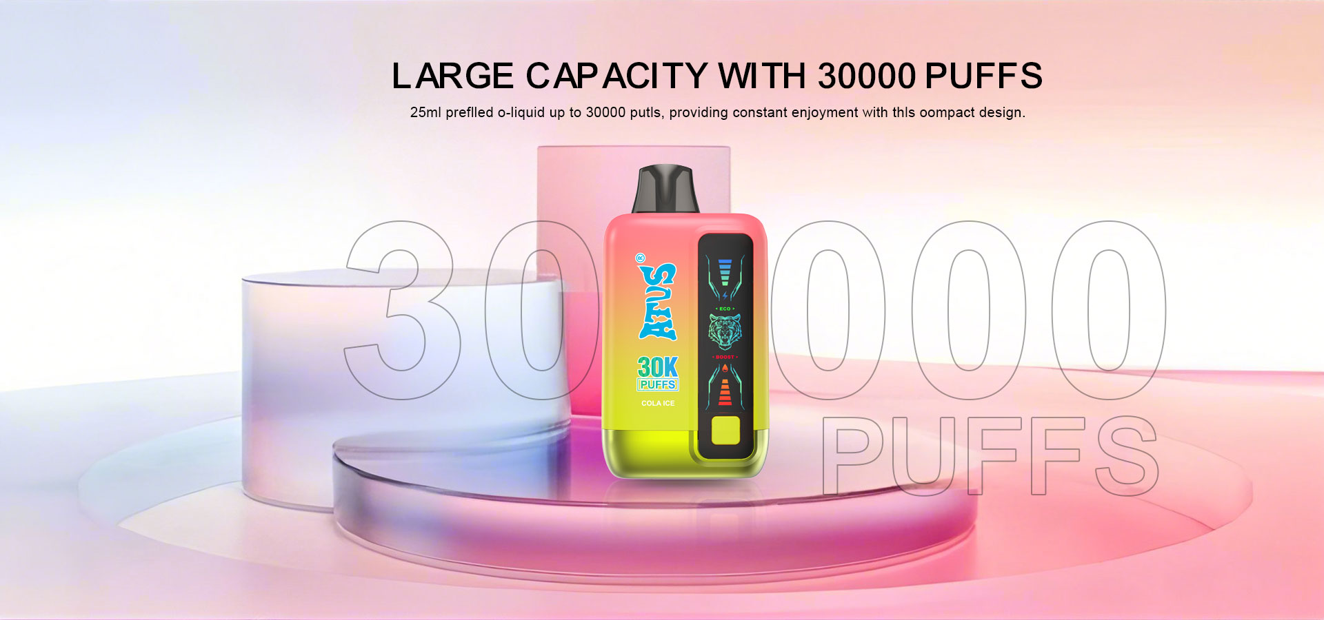 DE026 30000 Puffs Disposable Vape with LED display screen and adjustable airflow ATVS Vape