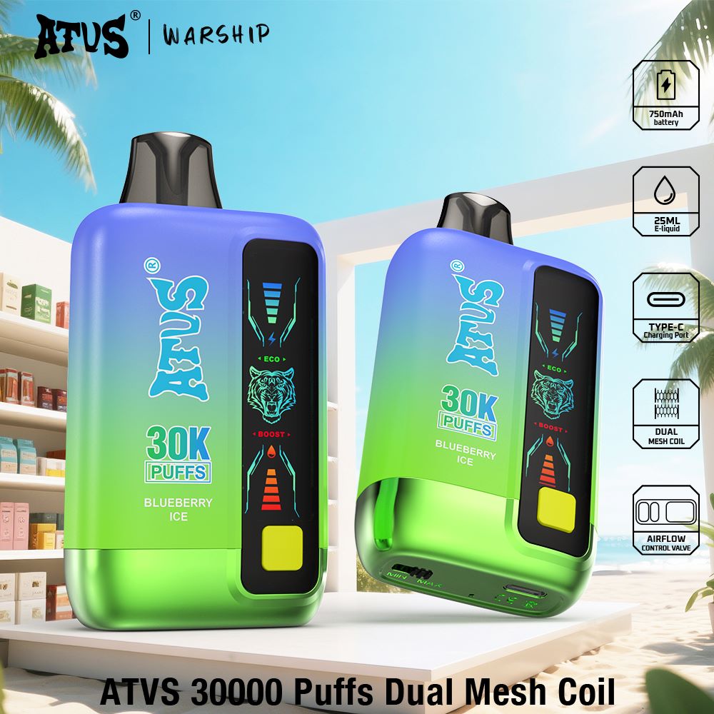 DE026 30000 Puffs Disposable Vape with LED display screen and adjustable airflow ATVS Vape