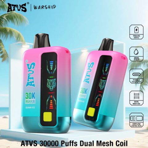 DE026 30000 Puffs Disposable Vape with LED display screen and adjustable airflow ATVS Vape