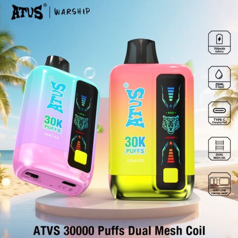 DE026 30000 Puffs Disposable Vape with LED display screen and adjustable airflow ATVS Vape