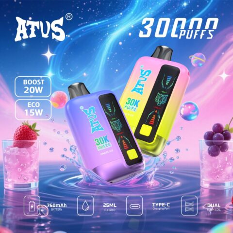 DE026 30000 Puffs Disposable Vape with LED display screen and adjustable airflow ATVS Vape