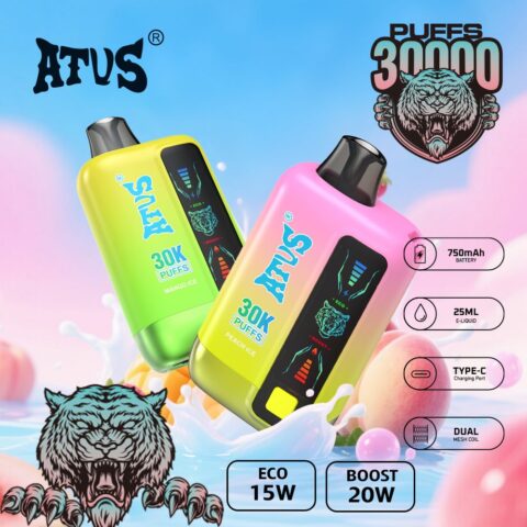 DE026 30000 Puffs Disposable Vape with LED display screen and adjustable airflow ATVS Vape