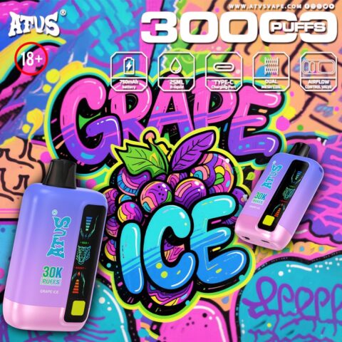 DE026 30000 Puffs Disposable Vape with LED display screen and adjustable airflow ATVS Vape