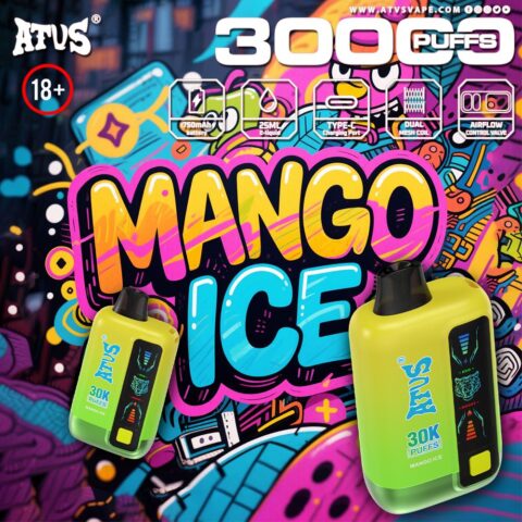 DE026 30000 Puffs Disposable Vape with LED display screen and adjustable airflow ATVS Vape