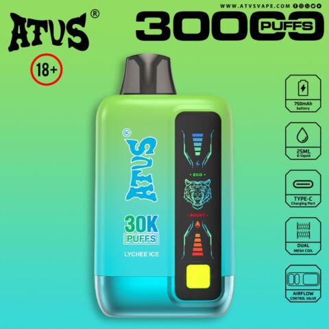 DE026 30000 Puffs Disposable Vape with LED display screen and adjustable airflow ATVS Vape