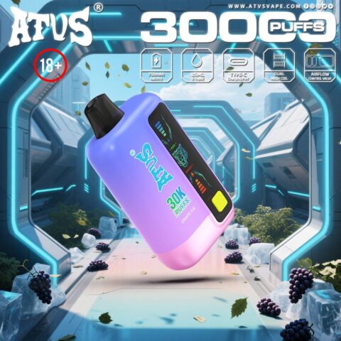 DE026 30000 Puffs Disposable Vape with LED display screen and adjustable airflow ATVS Vape