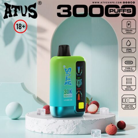 DE026 30000 Puffs Disposable Vape with LED display screen and adjustable airflow ATVS Vape