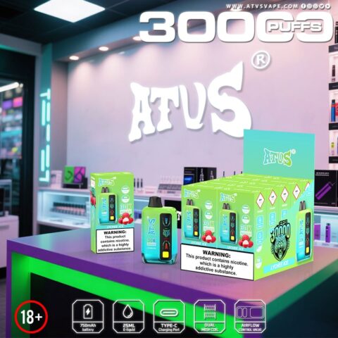 DE026 30000 Puffs Disposable Vape with LED display screen and adjustable airflow ATVS Vape