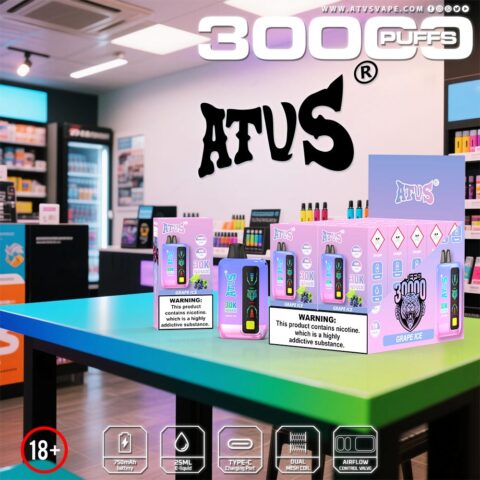 DE026 30000 Puffs Disposable Vape with LED display screen and adjustable airflow ATVS Vape